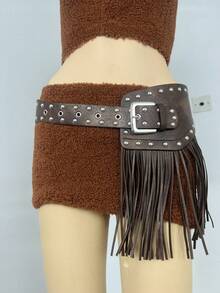 Y2K必备单品！朋克铆钉系带流苏腰带 - 甜美又酷炫的街头风必备单品，亮眼配饰，拍照完美，适合夏季、返校季、秋季、万圣节等场合。