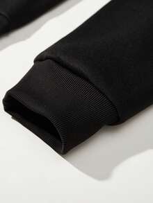 Áo nỉ dài tay nam Shwiy in chữ phong cách đường phố, giữ ấm, có lớp lót. - màu đen - Xem 11