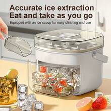 Bucket Push-Type Ice Box Refrigerator Frozen Ice Cubes Homemade Household Ice Artifact, Capacity 48 Grid Double Layer, With Easy-To-Operate Button Cover-Ideal For Household Refrigerators And Kitchens, Portable Design, Easy To Freeze And Store - trắng - Xem 5