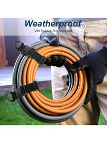 1PC Extension Cord Holder Organizer With Triangle Clips, 18" Adjustable Heavy Duty Cord Storage Straps For Home Workshop RV Garage Organization For Cables Hoses Ropes - màu đen - Xem 2