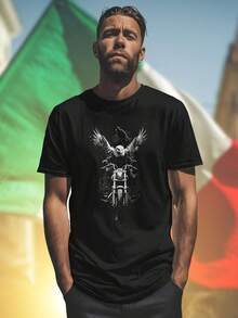 Maglietta Uomo Winged Motorcycle Eagle Stile Motociclista Moda Casual Regalo Unico per Appassionati di Moto Qualità Confort Novità Idea Originale  Offerta Esclusiva