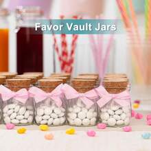 Ritayedet 40 Pack Glass Favor Jars With Cork Lid, 3.4 Oz All Glass Bottles For Wedding Favor, Baby Shower, Party Favor, Gift Jars For Candy, Bonus Twine And Labels - 紅白色 - 查看 2