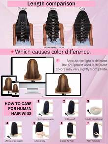 MECRY 真人发假发免胶 5x5 假发和 13x6 高清蕾丝前假发，巴西原生混合真人发前蕾丝，200% 密度长直混合真人发 - 13x4 预漂白结和自然发际线 - 无需胶水即可立即佩戴 - 多种尺寸，打造自然造型，适合女性婴儿头发 - S4/27 - 查看 11