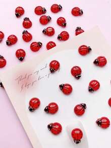 50个/包，秋季昆虫造型美甲装饰品，瓢虫美甲饰品，DIY美甲产品，混色，美甲沙龙，美甲配件，美甲用品，美甲宝石 - 彩色 - 查看 3