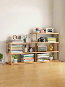 1pc Desktop Multi-Layer Storage Rack, Simple Bookshelf For College Students, Tabletop Placement Shelf, Wooden Rack, Storage Rack, Small Layer Rack On The Table