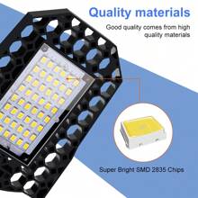 250W LED Deformable Garage Light E26/E27 UFO High Bay Lamp 3/4/5 Adjustable Panels Foldable Fan Blade AC100-277V Parking Lot Workshop Shed Hanging Lamps 220V/110V Indoor NO Flicker Eye Protection Ceiling Lights Bulb Bright Industrial Factory Shop Basements Commercial Lighting 40/60/80/100/120/150/180/200W Warm/Cool White 108/126/144/180/210/240/216/252/288leds