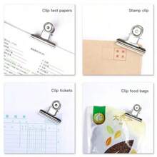 QY Large Metal Hinge Clips 16Pack 2 Inch Chip Clips For Food Bags Silver Binder Paper Clip Clamp For Pictures Photos Home Kitchen Office School Supplies 51mm  5837 - Silver - View 3