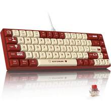 ATTACK SHARK AK680 60% 有线机械游戏键盘，支持热插拔轴体，RGB 彩虹背光，UV 印刷，EVA 音效控制，防鬼键，可编程，红轴 - 彩色 - 查看 10