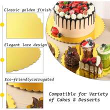 10pcs Gold Round Cake Boards - 8 Inch, Sturdy Cake Boards, Round Cake Bases, Disposable Round Pie/Tart Decoration Bases, For Cake Decorating