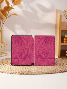 Shockproof Floral Pattern Rose Red Floral Line Pattern Tablet Protective Case, Compatible With IPad 9.7/10.2/10.5/10.9/12.9/Pro 11 (10th Gen), Galaxy Tab S6 Lite 10.4", Kindle Paperwhite (12th Gen, 2024 Release), Kindle (11th Gen), Soft Shock-Proof, Smart Stand/Auto Wake/Sleep Function Spring Gift - Multicolor - View 10