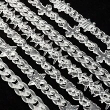 1pc Popular Punk Acrylic Thorn Chain Resin Extra Large Cross Pendant Necklace, Suitable For Women And Men, Daily Wear Or Gift