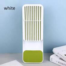 1 pieza Organizador práctico de cajón Caja de almacenamiento de separación de cuchillos Accesorio de cocina Bandeja para cubiertos Soporte para utensilios Estante de encimera Recipiente para vajilla Diseño compacto Solución de ahorro de espacio Organizador duradero Colores gris y verde Organizador moderno para el hogar Cocina Divisor de compartimentos Carro multiusos Elegante y funcional - Multicolor - Ver 13