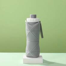 1 pieza Vaso de agua de silicona suave de 600ml, Botella de agua para deportes al aire libre, Vaso plegable de viaje, Taza de café, Botella de agua de gran capacidad, Portátil - Multicolor - Ver 13