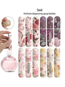 1/4pcs Butterfly Flower Pattern Perfume Spray Bottle, Reusable Bottom Filled Perfume Bottle, Mini Cosmetics Bottle, Perfume, Pure Dew Packaging Tool, Multiple Colors To Choose From, Birthday Gift For Family And Friends, Holiday Gift, Portable Travel 5ml - Multicolor - View 7