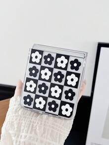 1 件时尚简约磨砂花元素折叠手机壳，可保护和防止掉落：SamsungGalaxy Zflip 3/Zflip 4/Zflip 5/Zflip 6/Zflip 7/OPPO Find N3 Flip/OPO Find N2 Flip/Razr 50 Ultra/Razr 60 Ultra/Razr 60/Razr 50/XiaomiMIX Flip 防水防震防摔防刮 - 黑色 - 查看 3