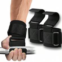 1 par de ganchos de levantamiento de pesas con muñequeras, correas de muñeca para barra de gimnasio, guantes de fitness para levantamiento de pesas, correas de potencia antideslizantes de alta calidad