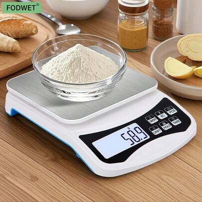22lb High Precision Digital Kitchen Scale, Accurate Food Weighing Platform, Unit Conversion/One-Touch Tare, Baking & Cooking Ingredients Measurement, Portable & Easy To Clean (Batteries Not Included)