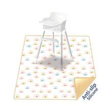 1PC Baby Splat Mat For Under High Chair/Arts/Crafts,43.3 X43.3 Inch Washable Spill Mat, Waterproof Anti-Slip Floor Protector Splash Mat, Messy Mat And Table Cloth