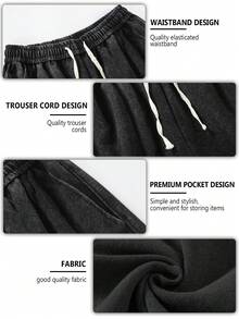 Blueplus Solid Color Casual Shorts With Drawstring Waist And Comfortable Fit For Both Sports And Leisure Wear - màu đen - Xem 6