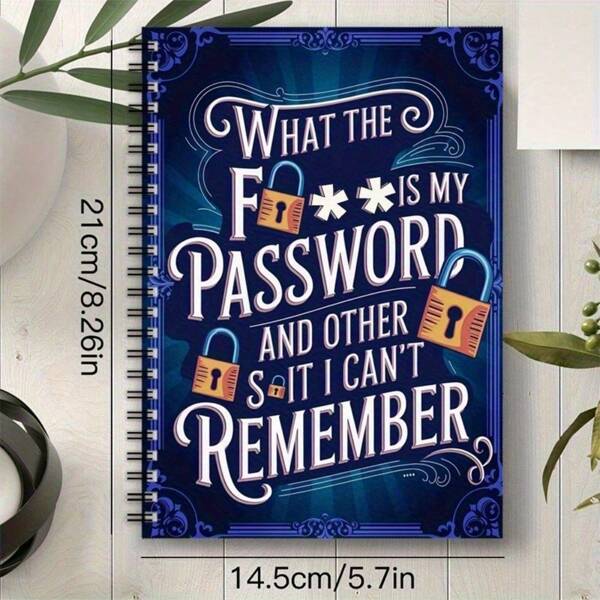 One Interesting Spiral Password Notebook Log Book For Internet And Computer Login, Recording Website, User Name, Password, Home Or Office Password Saver, Scrapbook Kit Handicraft Supplies
