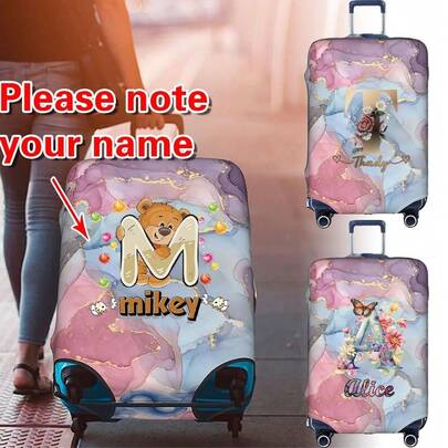Copertura personalizzata per valigia da 18-32 pollici, rivestimento elastico su misura per valigie da viaggio da 18 a 32 pollici, con iniziali o lettere personalizzate da A a Z, antistrappo, protettiva, antipolvere, per carrello, accessori da viaggio