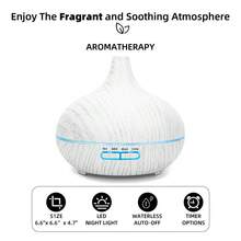 550ml Aromatherapy Diffuser Ultrasonic Diffuser Cool Mist Humidifier With 4 Timers 7 Colors Light Waterless Auto Off For Large Room Office - White Wood - View 6