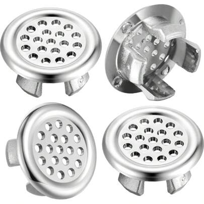 2 pezzi/4 pezzi Anello di troppopieno del lavandino del bagno durevole, copertura del troppopieno circolare, anello di tappo del troppopieno circolare, copertura del troppopieno del lavello da cucina, copertura decorativa del lavello, accessori per lavabo - Trattamento superficiale elettrolitico, facile da installare, sono accessori essenziali per cucina e bagno. Adatto per case, cucine, bagni, hotel, uffici, ecc.