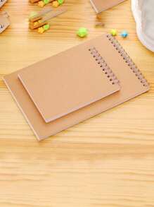 2pcs/1pc A6, A5, A4, 16K, 8K 60-Page Sketchbook, Plain Minimalist Sketch Pad, Sketch Board, Doodle Pad, DIY Painting Book, Drawing Board, Watercolor Painting Book, Hardcover Kraft Paper, Student Doodle Pad, Kraft Paper Spiral Notebook, Blank Sketchpad Suitable For Sketching, Drawing, Drafting,For School Supplies,Back To School