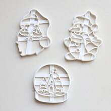 1`PC Christmas Plastic Cookie Mold – Includes Santa Claus Head, Snowman, And Snowball Designs, Christmas Decor, Easy-To-Use DIY Baking Tools, Perfect For Cookie Cutting And Fondant Shaping, A Practical Christmas Gift. Christmas Pajamas Gifts Christmas Decor - White - View 6