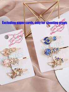 topshiny 3 件卡通星空发夹，闪光星空翅膀发夹刘海夹可爱女孩发饰，爪夹，发夹，发夹，发夹，发夹 - 多色 - 查看 1