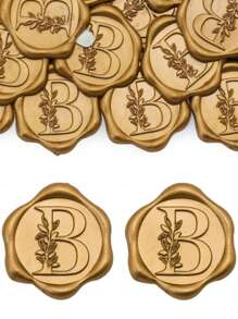 30/50pcs Letter Wax Seal Stickers, Gold Foil Self-Adhesive Wax Seal Stickers, Envelope Sealing Stickers, Gold Foil Stickers, Suitable For Thanksgiving Cards/Gift Wrapping/Wedding Engagement Party Invitations, Birthday Parties, Christmas And Other Occasions. - Bronze - View 25