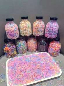 1 Jar Of Approx. 1000pcs Colorful Black And Spring Colored Hair Ties, High Elasticity Hair Ties Packaged In A Jar, Disposable Hair Elastics In Colors, Suitable For Girls' Hairstyles Accessories,Hair Accessory,Hair Accessories,Hair Accessories For Women,Fall,Travel,Hair Tools,Accessories Women,Hair Stuff,Fall,Hair,Hair Accessories,Hair Accessories For Women,Travel,Hair Accessory,Hair Accessories Women,Hair Tools,Hair Stuff,Stuff,Beauty Accessories,Gifts,Travel,Gifts For Women,Hair Stuff,Stocking Stuffers,Stocking Stuffers,Stocking Fillers,Stocking Stuffers For Women,Stocking Fillers Women, Gifts,Gifts, Stocking Fillers,Gifts For Women,Gift, Gift,Stocking Stuffers For Adults,Stocking Fillers For Adult,Hair Stuff,Women's Accessories,Stocking Stuffer,Coming-Of-Age Hair Accessory, Hair Accessories,Gift Ideas For Women,Beauty Stocking Fillers, Gifts For Women - Multicolor - View 11