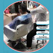 100pcs Disposable Hair Cutting And Dyeing Shawl Disposable Cloth Hair Salon Cloak Suitable For Hair Dyeing And Hair Cutting, Waterproof And Will Not Stain Clothes, Barber Shop Hairdressing, Home DIY Hair Dyeing - White - View 3