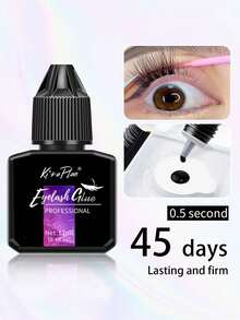 5ml/12ml Eyelash Glue Eyelash Extension Supplies Black Lash Extension Eyelash Adhesive Strong Hold Drys In 0.5-1s With 6-7 Weeks Retention By Existing Beauty Lashes For Beginners To Use At Home And Cluster Lash DIY - màu đen - Xem 1