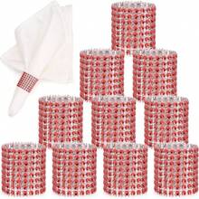 10/30/50 pezzi Anelli portatovaglioli con strass scintillanti, anelli portatovaglioli in oro e argento con diamanti lucidi, complementi decorativi di alta qualità, per anniversari, compleanni, Ognissanti, Natale, decorazione di stanze, tavoli, casa per vacanze, feste, matrimoni e cene, aggiungere brillantezza a ogni occasione speciale.