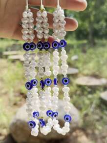 1pc Evil Eye Faux Pearl Phone Case Accessory, Phone Lanyard, Wireless Earphone, Camera Strap Pendant, Anti-Lost Phone Chain,Phone Charms,Phone Accessories,Phone Strap,
