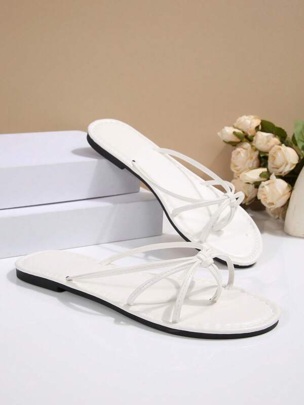 Elegant & Fashionable New Women Knotted Thong Flat Beach Sandals