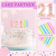 13pc Number 0-9 Digit Birthday Candles,Macaron Style With Glitter Sequins, Suitable For Birthday Party Cake Decoration, Suitable For Anniversary Parties,Suitable Wedding Anniversary , Suitable For Cute Pet Theme Cake Decoration Candles, Cake Decoration Pure Handmade DIY,Preferred Gift - Multicolor - View 7