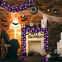 1 件 20 LED 万圣节恐怖氛围秋季黑色枫叶藤蔓灯带 6 个骷髅电池供电悬挂 DIY 装饰灯适用于家庭室内和室外万圣节派对节日客厅壁炉楼梯庭院装饰 (DIY) 万圣节装饰灯家居装饰派对装饰万圣节装饰房间装饰万圣节花园装饰礼物仙女 - 紫色 - 查看 5