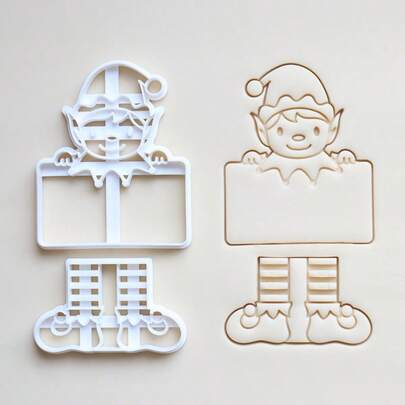 1PC Elf With Sign & Elf Boots Cookie Cutter, Fondant Cutter Christmas Carnival Party Names Or Phrases Can Be Written On The Plaque,Christmas Decor. Christmas Christmas Decorations Christmas Pajamas Christmas Gifts Christmas Decor