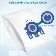 6pcs 3D Airclean GN Replacement Bags, Compatible With Miele GN Series Vacuum Cleaner Bags, Including Classic C1, Complete C1, Complete C2, Complete C3, S227, S240, S270, S400, S2, S5, S8 Series, Replacement Part No.: 10123210 - Blue and White - View 5