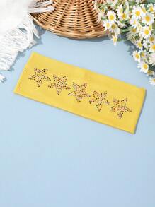 Bandă de păr pentru femei, bandă de transpirație, 1 buc., decor cu stras, culoare solidă, bandă de păr, bandă sport cu stele strălucitoare, accesorii de păr, bandă de păr la modă