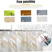 重型可伸缩浴帘杆 伸缩杆 浴室门窗秋季装饰 - 白色 - 查看 5