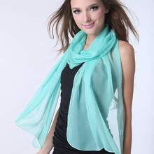 ™   Fashionable Soft Chiffon Scarfhalloween - 純色/霓虹綠 - 查看 7