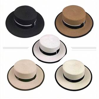 1 件男女通用平顶英伦风格清新休闲太阳帽，时尚百搭，带有 M 标志，适合日常使用