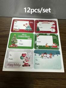 500pcs/Roll, 200pcs/Roll, 12pcs/Sheet Christmas Santa Claus Stickers Self-Adhesive Labels Christmas Birthday Holiday Gift Decoration, Merry Christmas Stickers Christmas Themed Stamp Labels Stickers DIY Gifts Baking Packaging Envelopes Stationery Decoration