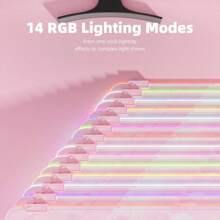 RGB LED Gaming Mouse Pad 14 Modes Glow Pad Extra Large Gaming Mousepad Waterproof Rubber Non Slip Cute Sakura Mat Extended Big Keyboard And Mouse Pad Mat For Gamer Office Home XXL 800*300*4mm - 粉色 - 查看 2