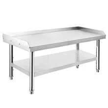 Danolapsi Stainless Stee Grill Stand Table 36"X28"X24" ,1000 Lbs Top Shelf Capacity, 220 Lbs Bottom Shelf Adjustable Legs With 2" Edge Baffle For Hotels,Homes,Commercial Kitchens - Silver - View 2