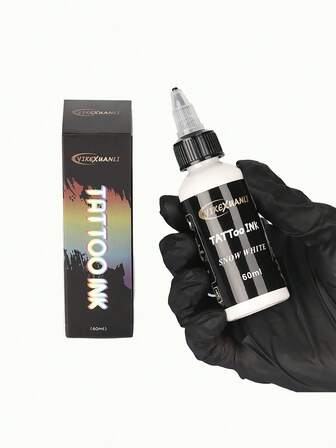 yikexuanli 60ml White Tattoo Ink, Standard Concentrated Tattoo Pigment With Uniform, Vivid And Bright Color, Professional Tattoo Ink For Body Art
