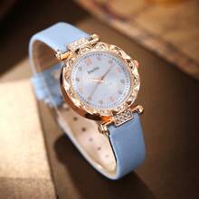 Rose Gold Tone Watch Case + Matching Jewelry Set, Elegant And High-End, Shines In Daily Gatherings